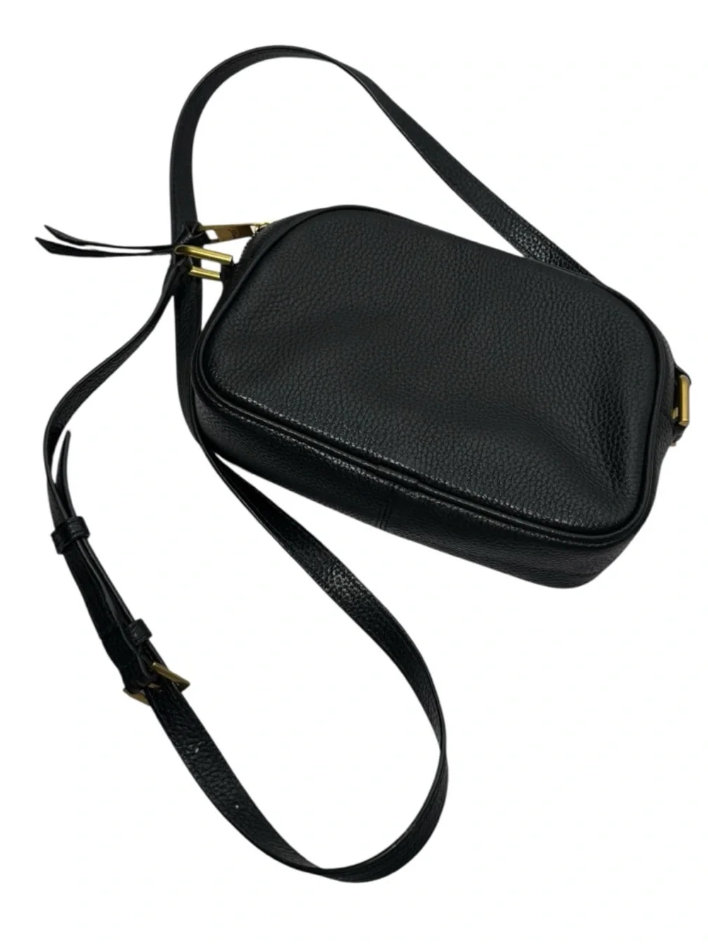 J. Crew Devon‎ Camera Bag Black Leather Crossbody